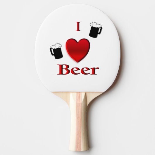 Raquette De Ping Pong I Heart Beer Design (Devant)