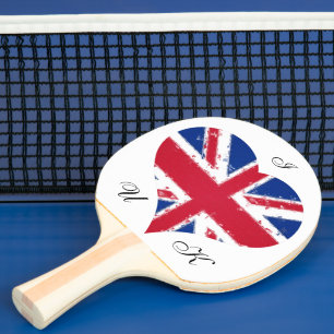 Raquette De Ping Pong I Heart UK Angleterre British Flag