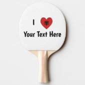 Raquette De Ping Pong I LOVE (Drapeau Albanais en forme de coeur) Person (Dos)