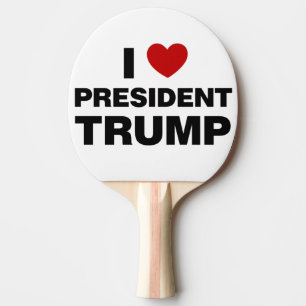 Raquette De Ping Pong I Love Président Trump Heart
