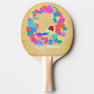 Raquette De Ping Pong Île Rustique Oiseau 'Aloha' 