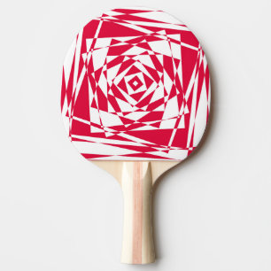 Raquette De Ping Pong Illusion abstraite rouge blanc