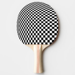 Raquette De Ping Pong Illusion d'optique Vérificateurs noirs et blancs