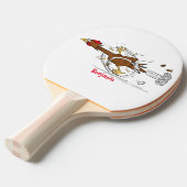 Raquette De Ping Pong Illustration amusante de poulet cool (Devant Angle)
