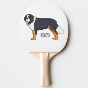 Raquette De Ping Pong Illustration bernoise d'un chien de montagne