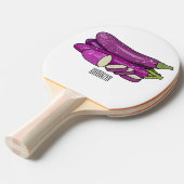 Raquette De Ping Pong Illustration d'aubergine (Devant Angle)
