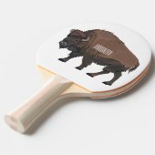 Raquette De Ping Pong Illustration de bison (Devant Angle)