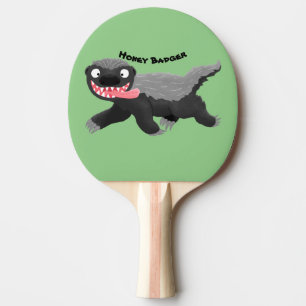 Raquette De Ping Pong Illustration de blaireau au miel affamé