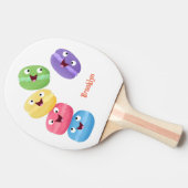 Raquette De Ping Pong Illustration de caricature de macarons marrant mig (Côté)