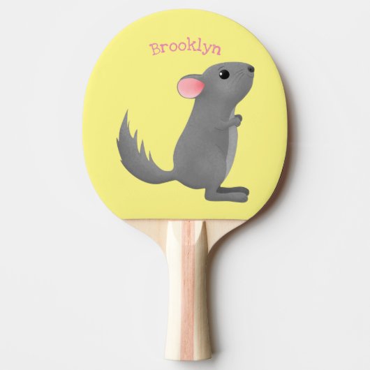 Raquette De Ping Pong Illustration de chinchilla gris mignon (Devant)