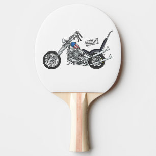 Raquette De Ping Pong Illustration de Chopper Motorcycle 1950