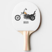 Raquette De Ping Pong Illustration de Chopper Motorcycle 1950 (Dos)