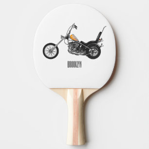 Raquette De Ping Pong Illustration de Chopper Motorcycle 1950