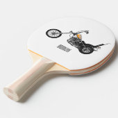 Raquette De Ping Pong Illustration de Chopper Motorcycle 1950 (Devant Angle)