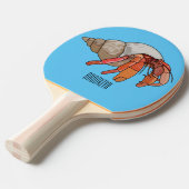 Raquette De Ping Pong Illustration de crabe ermite (Devant Angle)