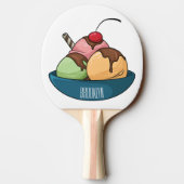Raquette De Ping Pong Illustration de crème glacée (Dos)