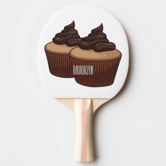 Raquette De Ping Pong Illustration de Cupcake (Devant)