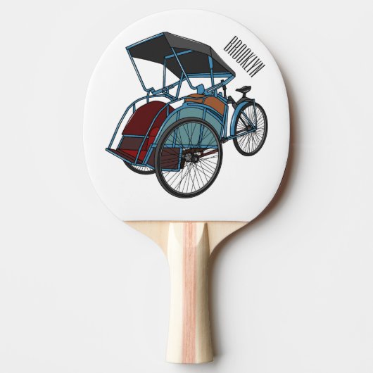 Raquette De Ping Pong Illustration de cyclo-pousse (Devant)