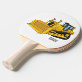 Raquette De Ping Pong Illustration de dessin animé Bulldozer (Devant Angle)