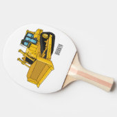 Raquette De Ping Pong Illustration de dessin animé Bulldozer (Côté)