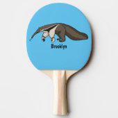 Raquette De Ping Pong Illustration de dessin animé d'Anteater happy (Dos)