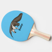 Raquette De Ping Pong Illustration de dessin animé d'Anteater happy (Côté)