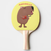 Raquette De Ping Pong Illustration de dessin animé de capybara ukulele (Dos)