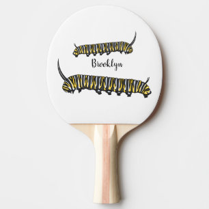 Raquette De Ping Pong illustration de dessin animé de chenille monarque
