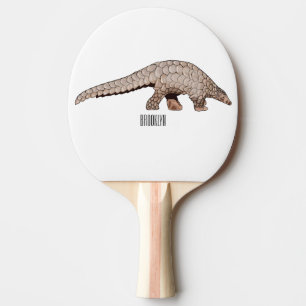Raquette De Ping Pong illustration de dessin animé de pangolin