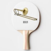 Raquette De Ping Pong Illustration de dessin animé de Trombone (Dos)