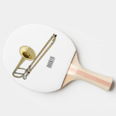 Raquette De Ping Pong Illustration de dessin animé de Trombone (Côté)