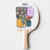 Raquette De Ping Pong Illustration de dessin de bonbon (Dos)