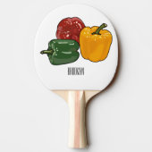 Raquette De Ping Pong Illustration de dessin de Capsicum (Dos)