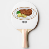 Raquette De Ping Pong Illustration de dessin de steak (Dos)