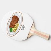 Raquette De Ping Pong Illustration de dessin de steak (Côté)