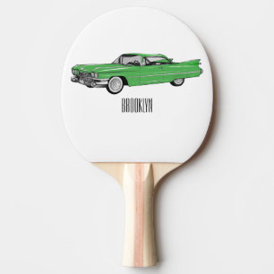 Raquette De Ping Pong Illustration de dessin de voiture classique 1959