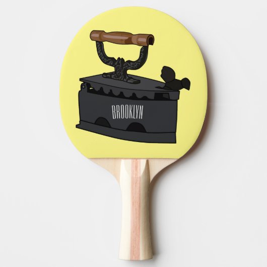 Raquette De Ping Pong Illustration de dessin en fer de Charbon (Devant)