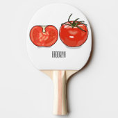 Raquette De Ping Pong Illustration de dessin sur la tomate (Dos)