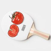 Raquette De Ping Pong Illustration de dessin sur la tomate (Côté)