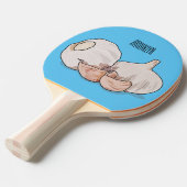 Raquette De Ping Pong Illustration de dessin sur l'ail (Devant Angle)