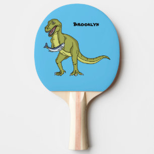 Raquette De Ping Pong Illustration de dinosaure T rex drôle