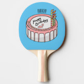 Raquette De Ping Pong Illustration de gâteau d'anniversaire (Dos)