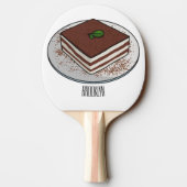 Raquette De Ping Pong Illustration de gâteau de Tiramisu (Dos)
