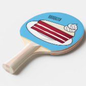Raquette De Ping Pong Illustration de gâteau en velours rouge (Devant Angle)