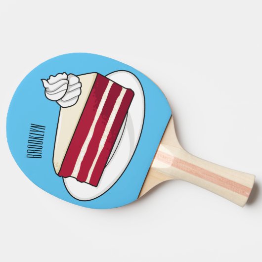 Raquette De Ping Pong Illustration de gâteau en velours rouge (Côté)