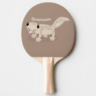 Raquette De Ping Pong Illustration de gecko tan tan mignon