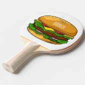 Raquette De Ping Pong Illustration de Hamburger (Devant Angle)