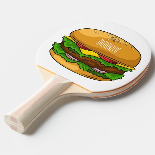 Raquette De Ping Pong Illustration de Hamburger (Devant Angle)