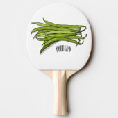 Raquette De Ping Pong Illustration de haricots verts (Dos)
