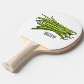 Raquette De Ping Pong Illustration de haricots verts (Devant Angle)